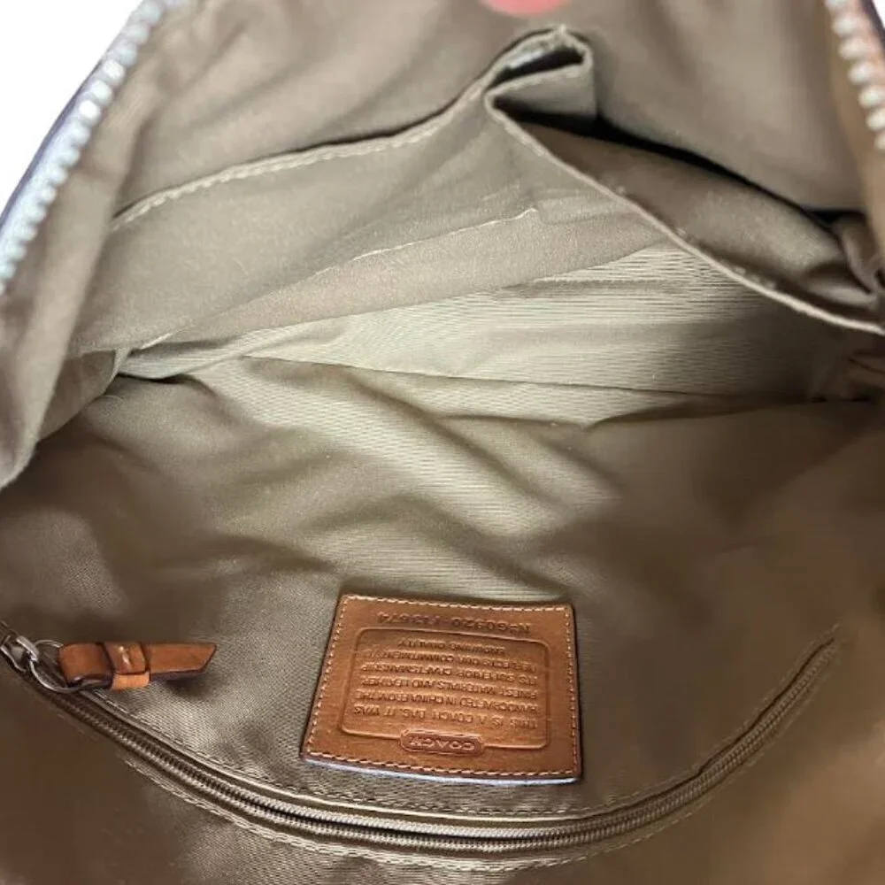 Coach Signature Bag with Cream Stripe Vintage EUC